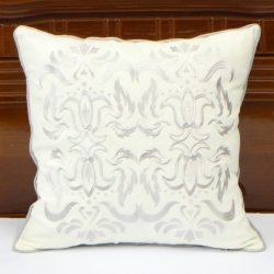 Abstract baroque pattern embroidered cushion cover